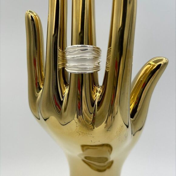 New chain ring in sterling silver, sz 7, cuban chain design, stackable, - Picture 6 of 7